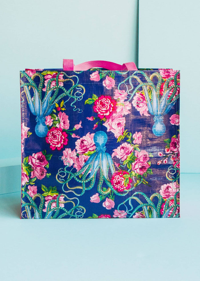 20,000 Flowers Under the Sea Octopus market tote bag