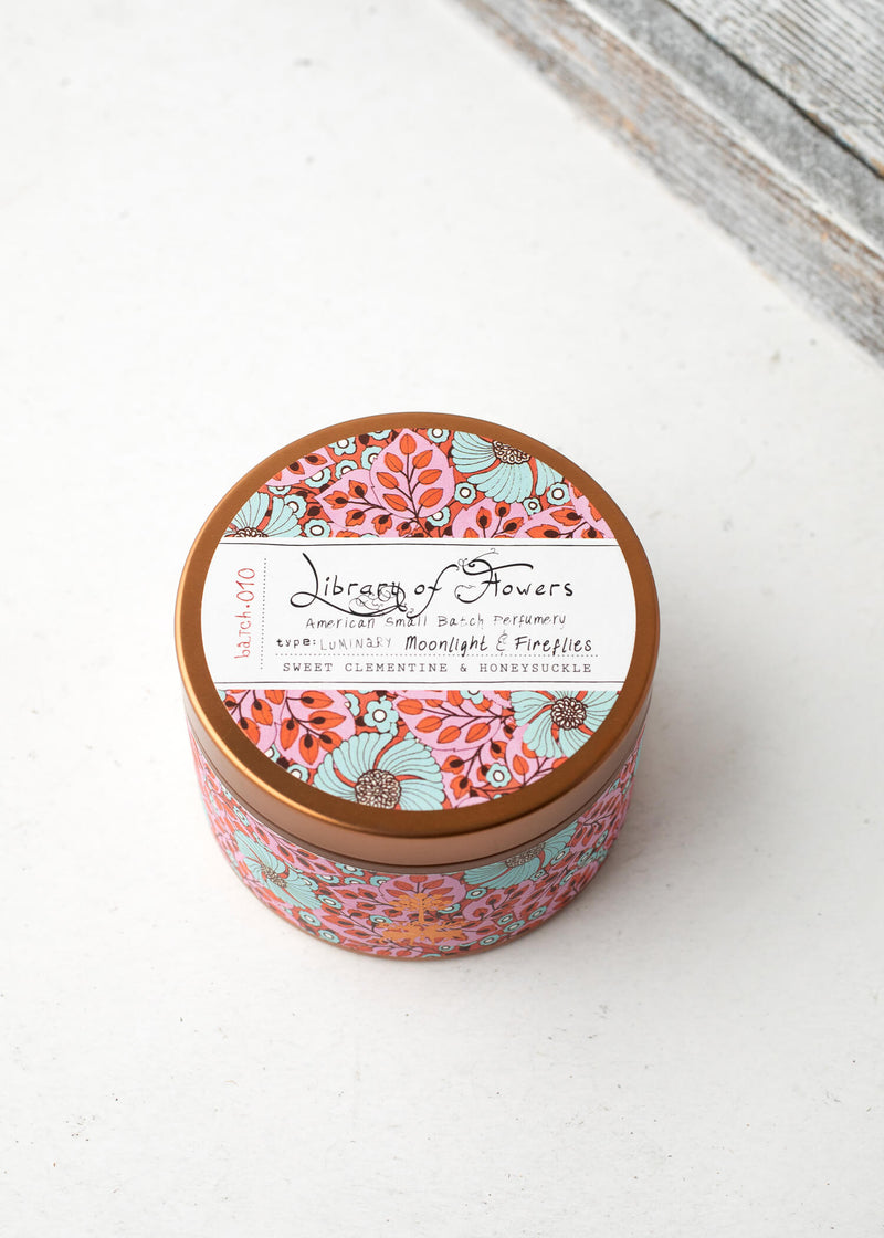 Blue Flowers & Pink Leaves Candle