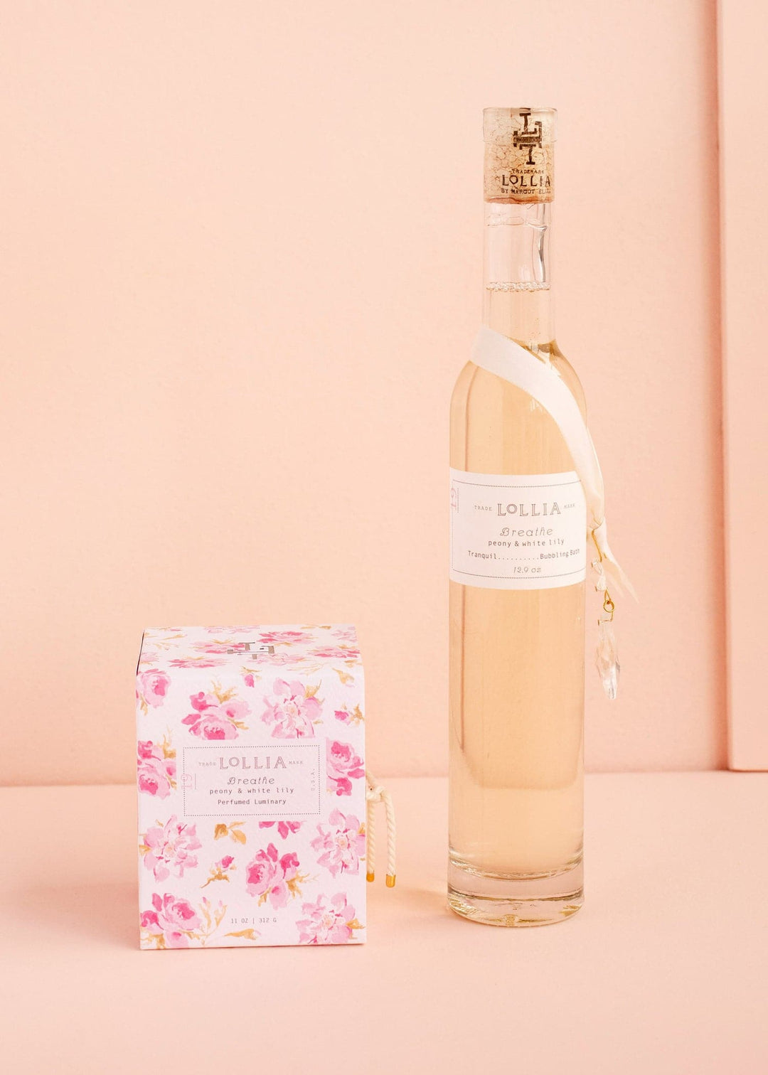 white lily bubble bath Lollia Breathe Bubble Bath and Luminary